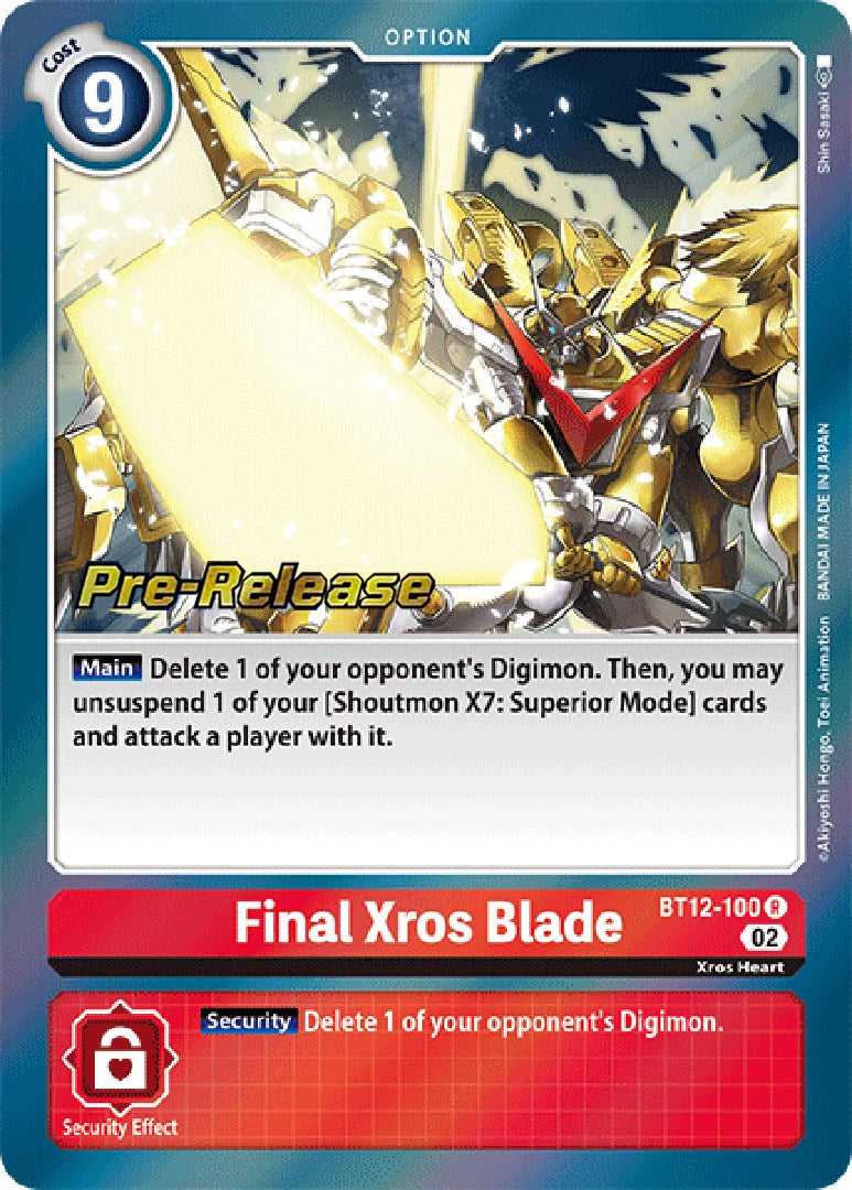 Final Xros Blade [BT12-100] [Across Time Pre-Release Cards] - Destination Retro