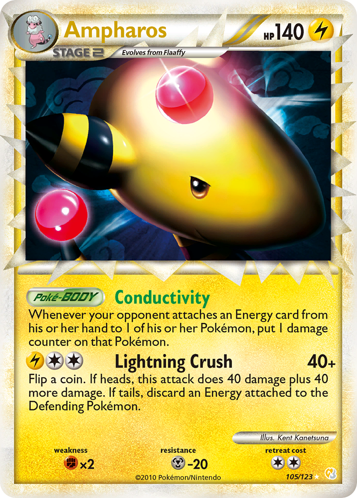 Ampharos (105/123) [HeartGold & SoulSilver: Base Set] - Destination Retro