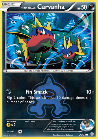 Team Aqua's Carvanha (20/34) [XY: Double Crisis] - Destination Retro
