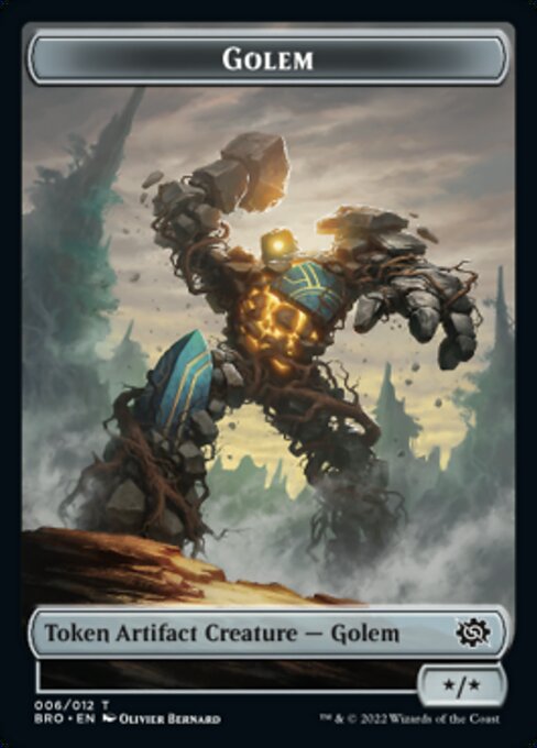Powerstone // Golem Double-Sided Token [The Brothers' War Tokens] - Destination Retro