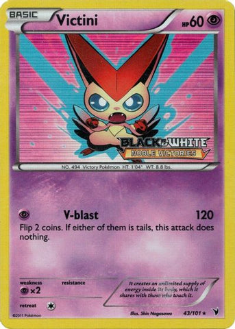 Victini (43/101) (Prerelease Promo) [Black & White: Black Star Promos] - Destination Retro