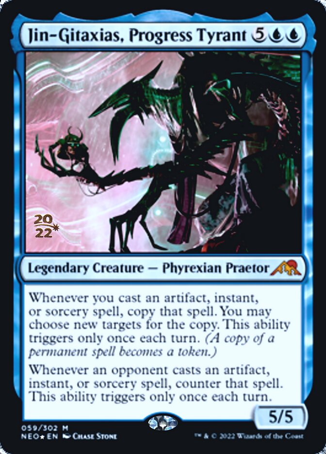 Jin-Gitaxias, Progress Tyrant [Kamigawa: Neon Dynasty Prerelease Promos] - Destination Retro