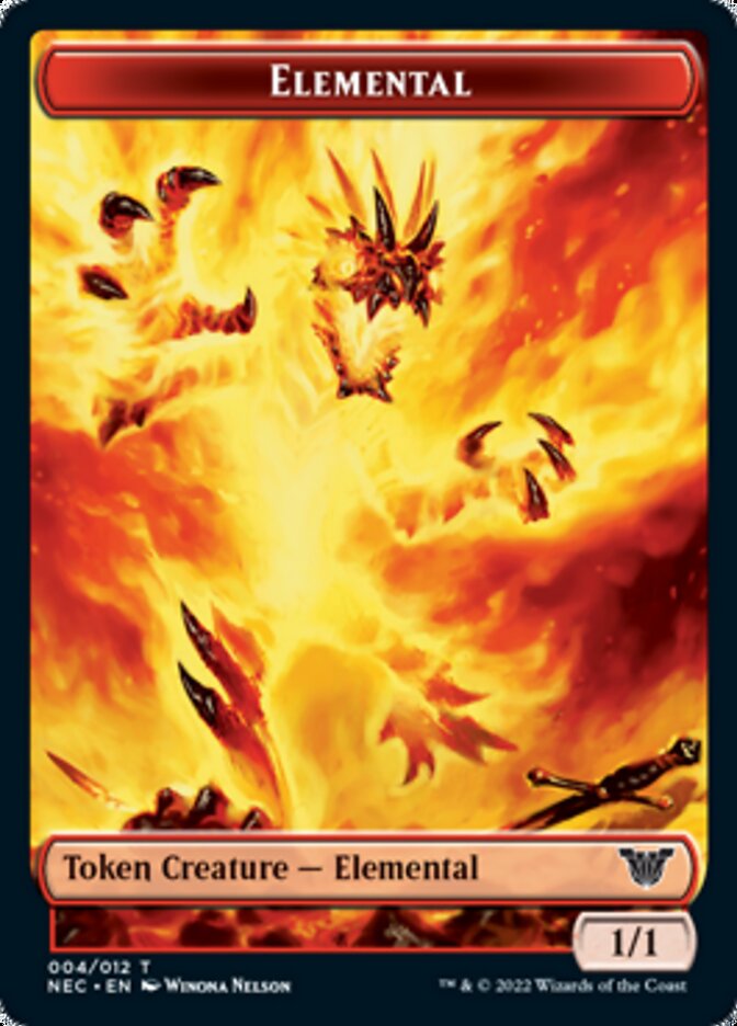 Elemental // Spirit (009) Double-sided Token [Kamigawa: Neon Dynasty Commander Tokens] - Destination Retro