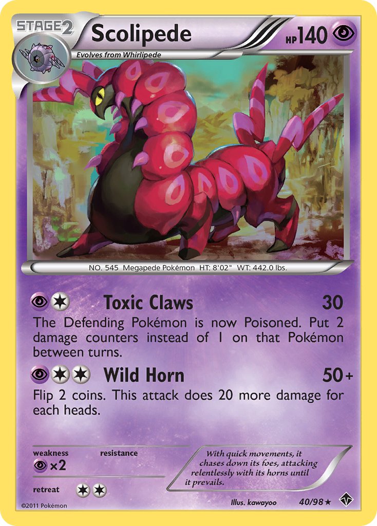 Scolipede (40/98) (Theme Deck Exclusive) [Black & White: Emerging Powers] - Destination Retro