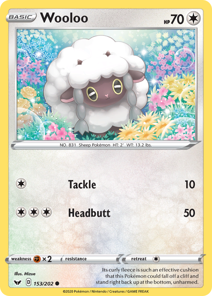 Wooloo (153/202) [Sword & Shield: Base Set] - Destination Retro