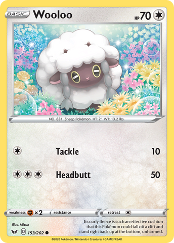 Wooloo (153/202) [Sword & Shield: Base Set] - Destination Retro