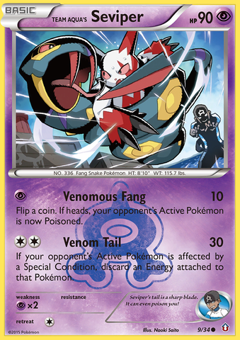 Team Aqua's Seviper (9/34) [XY: Double Crisis] - Destination Retro