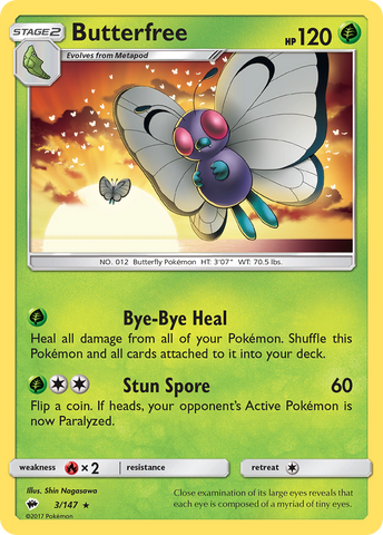 Butterfree (3/147) [Sun & Moon: Burning Shadows] - Destination Retro