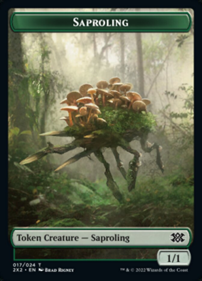 Saproling // Phyrexian Golem Double-sided Token [Double Masters 2022 Tokens] - Destination Retro