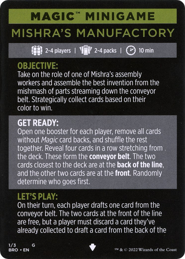 Mishra's Manufactory (Magic Minigame) [The Brothers' War Minigame] - Destination Retro