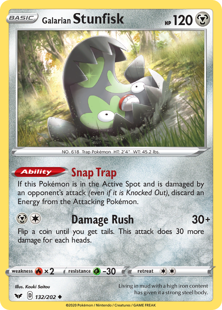 Galarian Stunfisk (132/202) [Sword & Shield: Base Set] - Destination Retro
