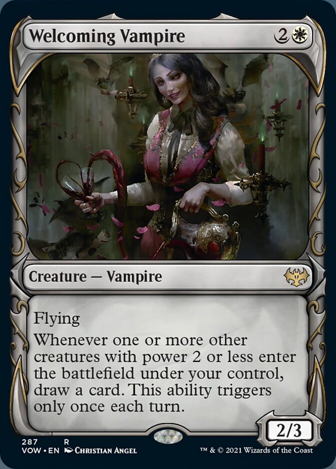 Welcoming Vampire (Showcase Fang Frame) [Innistrad: Crimson Vow] - Destination Retro