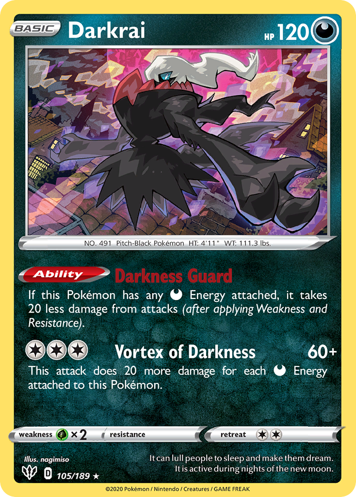 Darkrai (105/189) [Sword & Shield: Darkness Ablaze] - Destination Retro