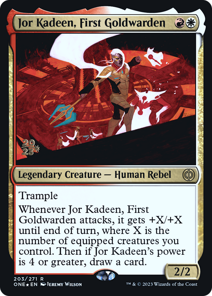 Jor Kadeen, First Goldwarden [Phyrexia: All Will Be One Prerelease Promos] - Destination Retro