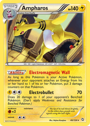 Ampharos (40/124) (Cosmos Holo) (Blister Exclusive) [Black & White: Dragons Exalted] - Destination Retro
