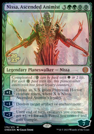 Nissa, Ascended Animist [Phyrexia: All Will Be One Prerelease Promos] - Destination Retro