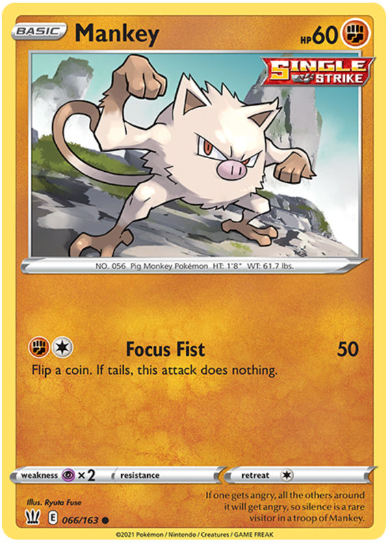 Mankey (066/163) [Sword & Shield: Battle Styles] - Destination Retro