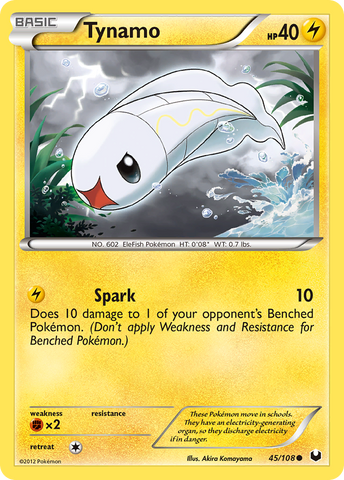 Tynamo (45/108) [Black & White: Dark Explorers] - Destination Retro