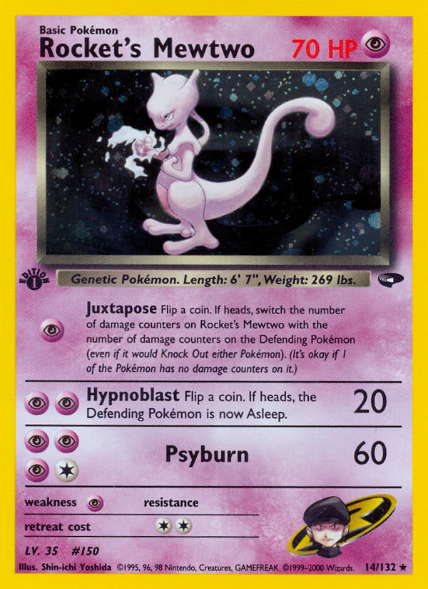 Rocket's Mewtwo (14/132) [Gym Challenge 1st Edition] - Destination Retro