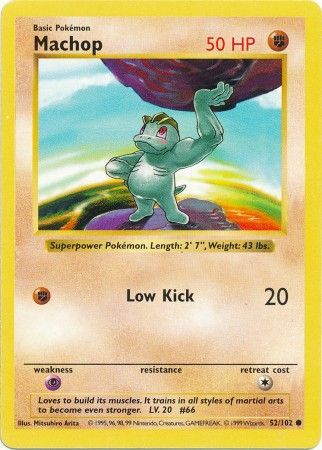 Machop (52/102) [Base Set Shadowless Unlimited] - Destination Retro