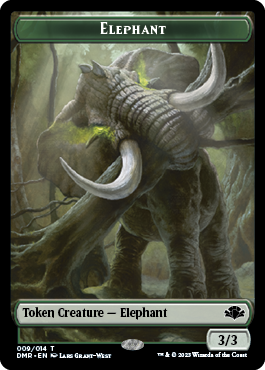 Elephant // Saproling Double-Sided Token [Dominaria Remastered Tokens] - Destination Retro