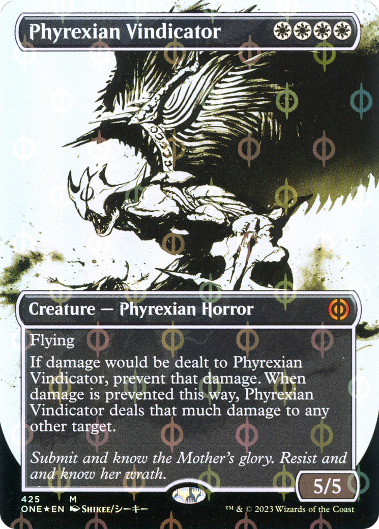 Phyrexian Vindicator (Borderless Ichor Step-and-Compleat Foil) [Phyrexia: All Will Be One] - Destination Retro