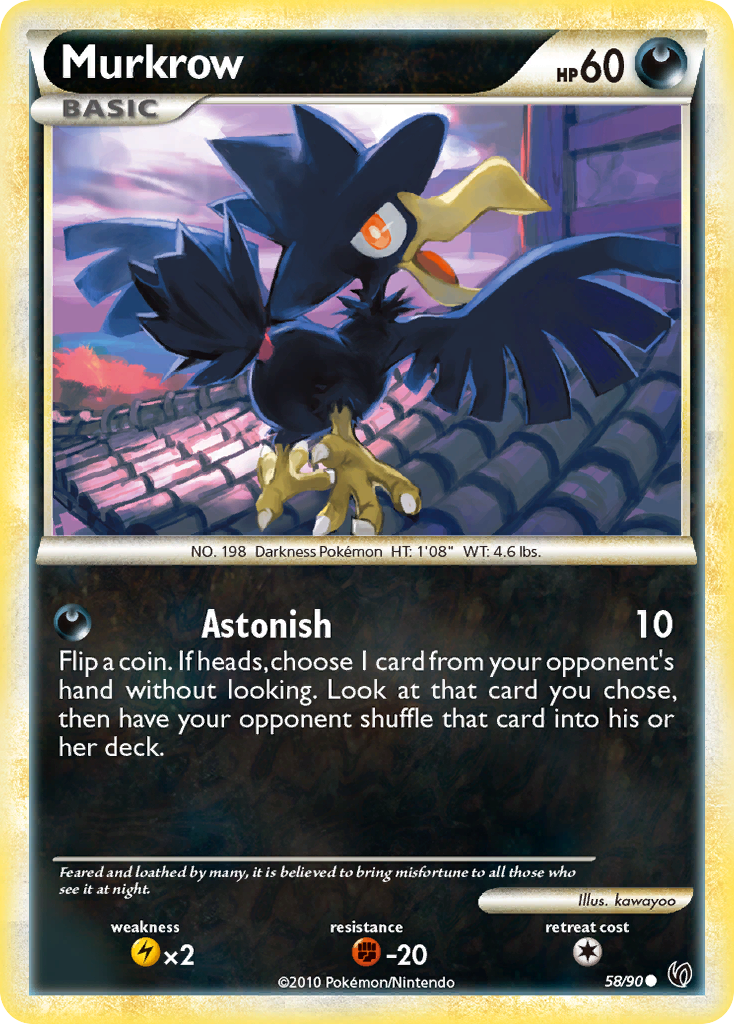Murkrow (58/90) [HeartGold & SoulSilver: Undaunted] - Destination Retro