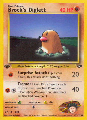 Brock's Diglett (67/132) [Gym Challenge 1st Edition] - Destination Retro
