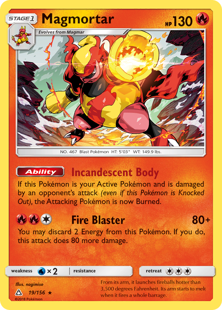 Magmortar (19/156) [Sun & Moon: Ultra Prism] - Destination Retro