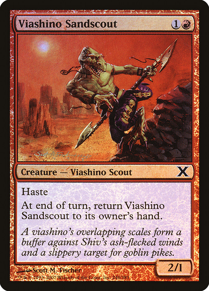 Viashino Sandscout (Premium Foil) [Tenth Edition] - Destination Retro