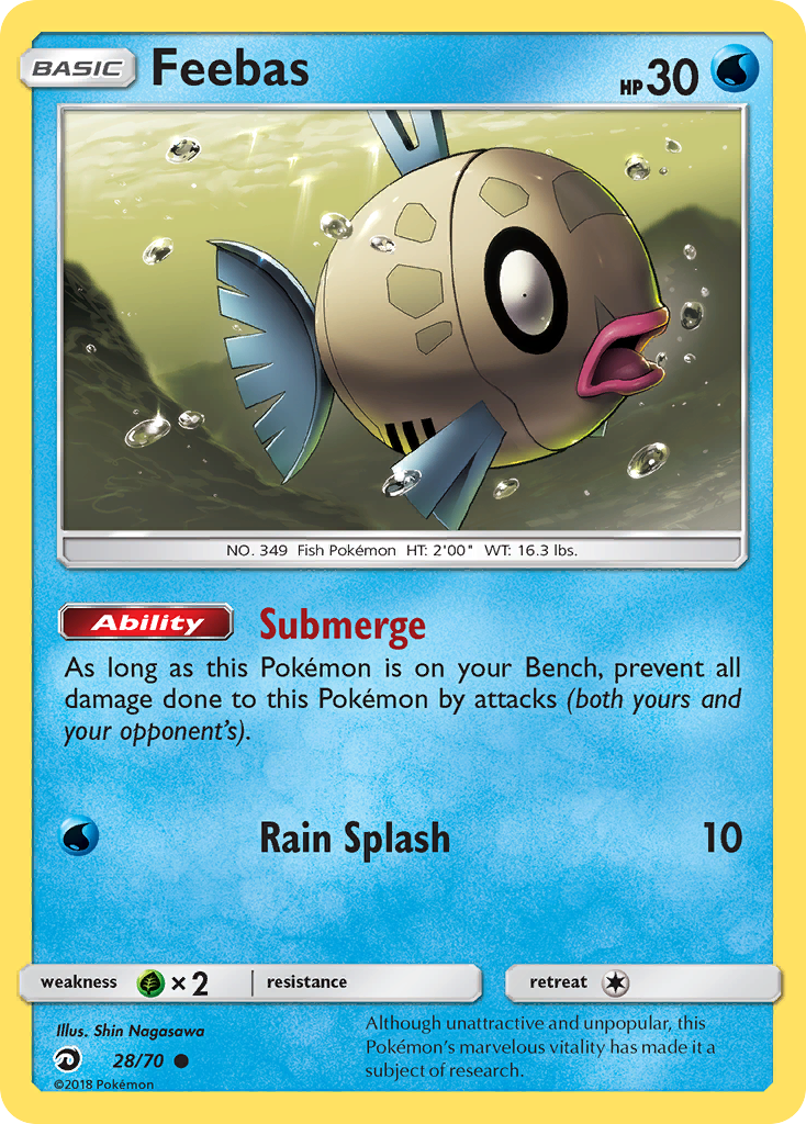 Feebas (28/70) [Sun & Moon: Dragon Majesty] - Destination Retro