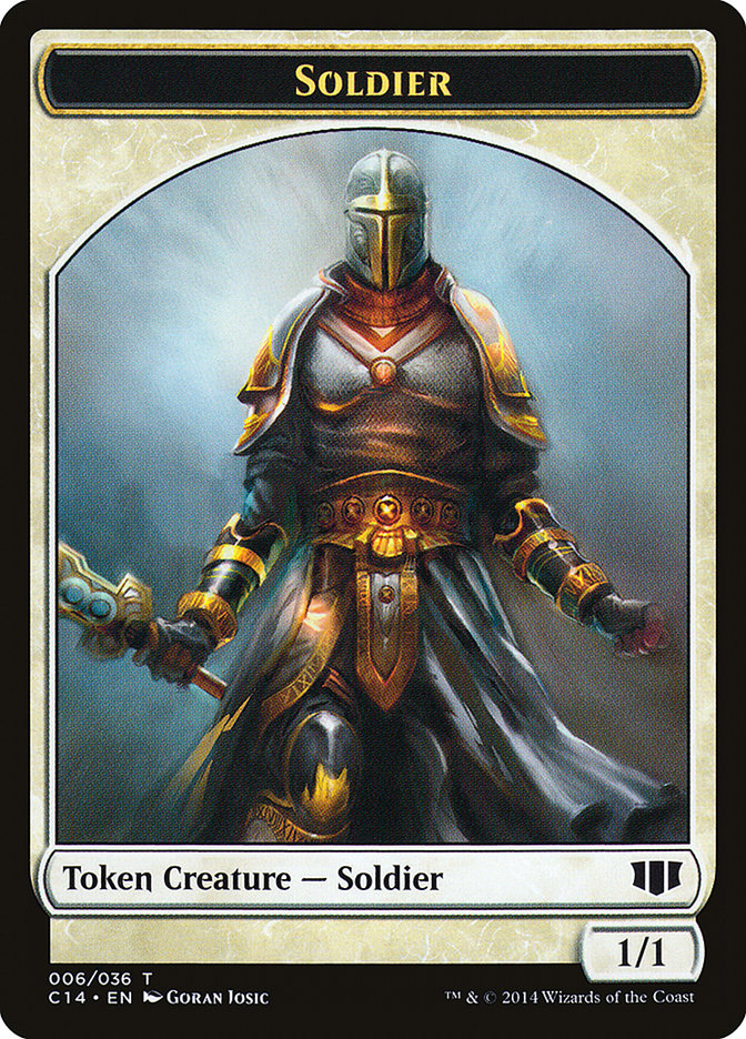 Soldier // Spirit Double-sided Token [Commander 2014 Tokens] - Destination Retro
