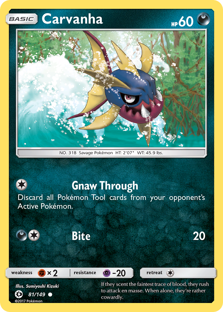 Carvanha (81/149) [Sun & Moon: Base Set] - Destination Retro