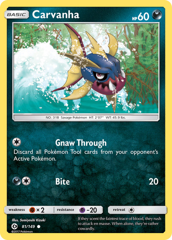 Carvanha (81/149) [Sun & Moon: Base Set] - Destination Retro