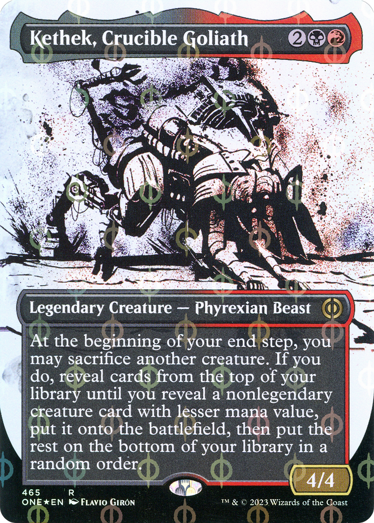 Kethek, Crucible Goliath (Borderless Ichor Step-and-Compleat Foil) [Phyrexia: All Will Be One] - Destination Retro