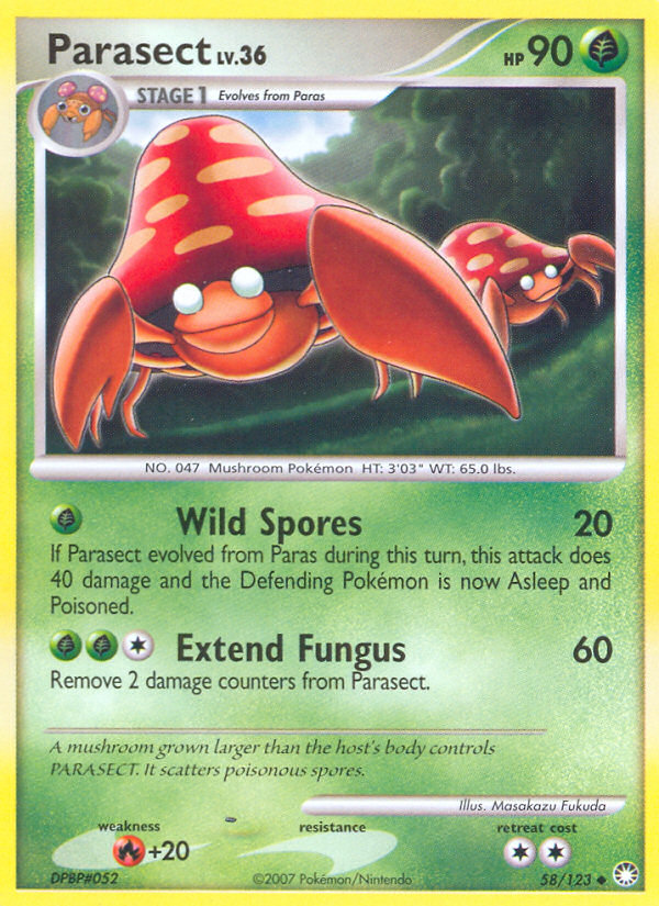 Parasect (58/123) [Diamond & Pearl: Mysterious Treasures] - Destination Retro