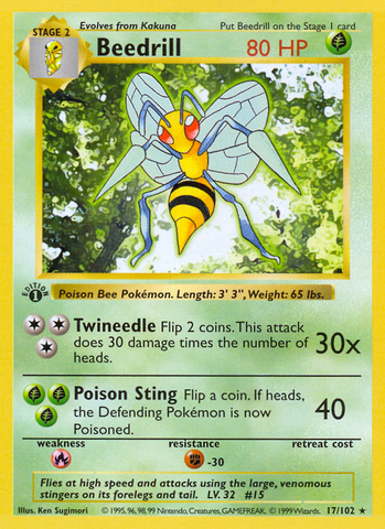 Beedrill (17/102) [Base Set 1st Edition] - Destination Retro