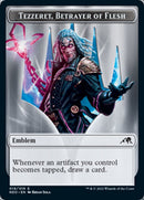 Spirit (002) // Tezzeret, Betrayer of Flesh Emblem Double-sided Token [Kamigawa: Neon Dynasty Tokens] - Destination Retro