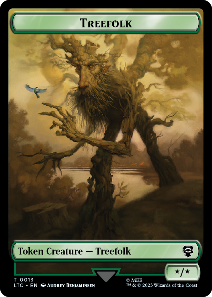 Beast // Treefolk Double Sided Token [The Lord of the Rings: Tales of Middle-Earth Commander Tokens] - Destination Retro