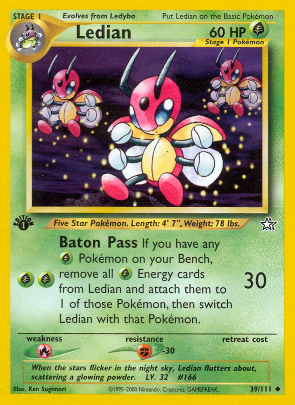 Ledian (39/111) [Neo Genesis 1st Edition] - Destination Retro