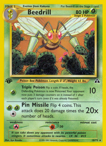 Beedrill (18/75) [Neo Discovery 1st Edition] - Destination Retro