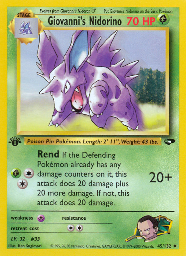 Giovanni's Nidorino (45/132) [Gym Challenge 1st Edition] - Destination Retro