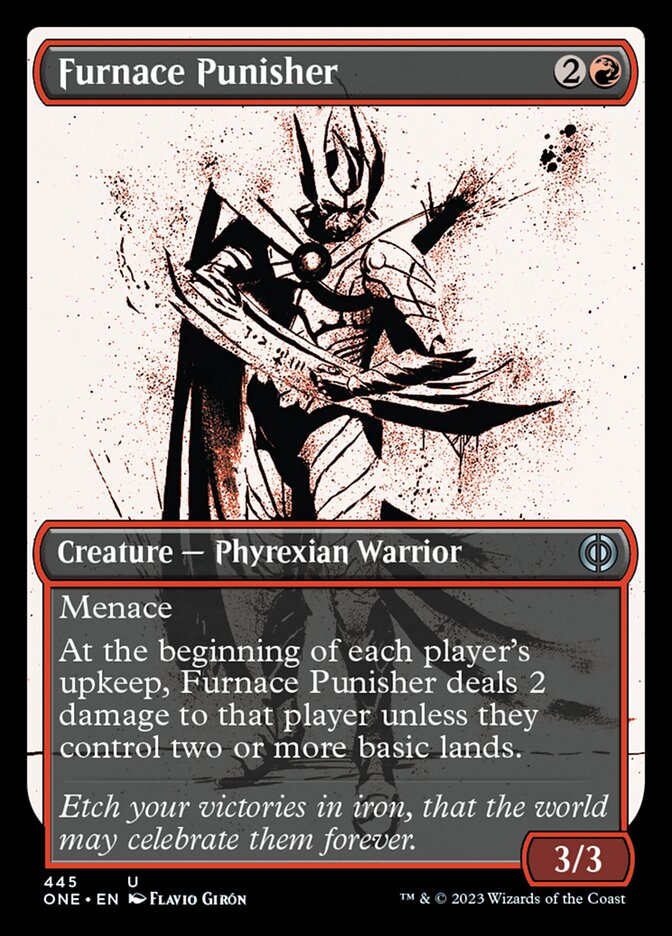 Furnace Punisher (Showcase Ichor Step-and-Compleat Foil) [Phyrexia: All Will Be One] - Destination Retro