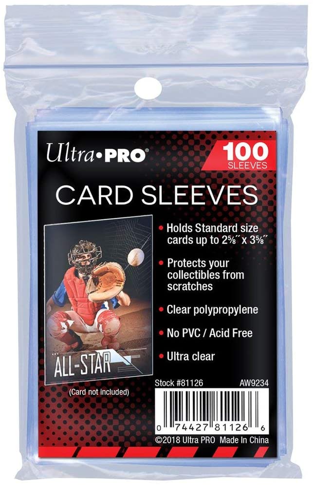 Ultra Pro Soft Card Sleeves 2-5/8 inch X 3-5/8 inch, Ultra Clear (100Count) - Destination Retro
