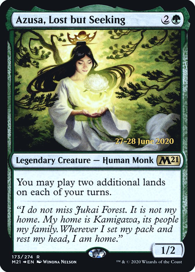 Azusa, Lost but Seeking  [Core Set 2021 Prerelease Promos] - Destination Retro