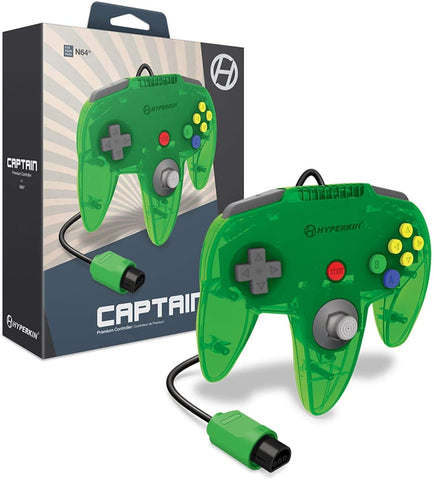 Lime Green Nintendo 64 "Captain" Premium Controller [Hyperkin] - Destination Retro