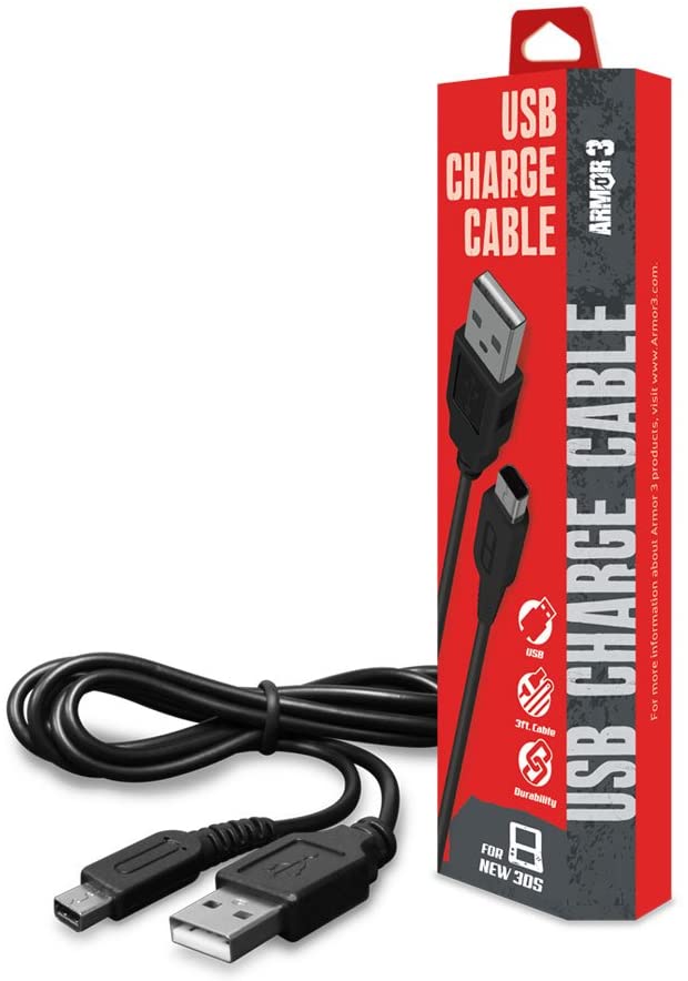 Armor3 USB Charge Cable for New 2DS XL/ New 3DS/ New 3DS XL/ 2DS/ 3DS XL/ 3DS/ DSi XL/ DSi - Destination Retro