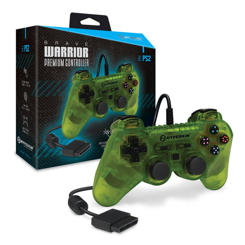 Hyperkin PS2 Brave Warrior Premium Controller (Clear Yellow) - Destination Retro