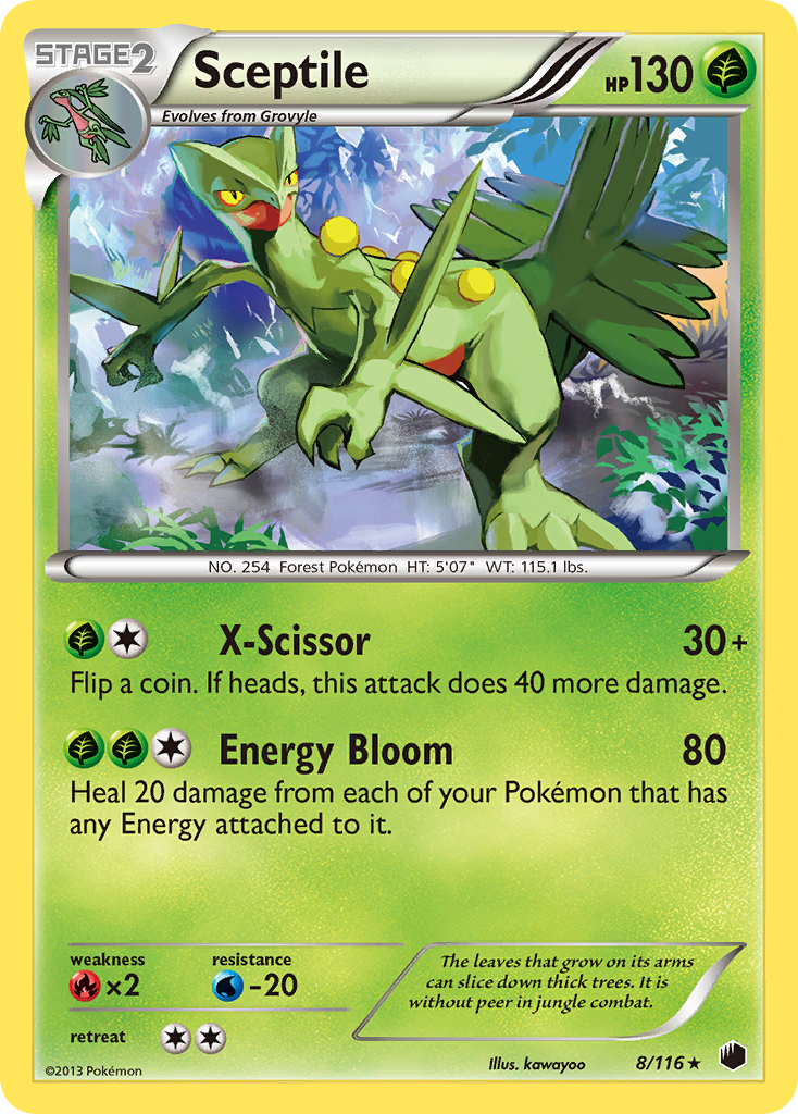 Sceptile (8/116) [Black & White: Plasma Freeze] - Destination Retro
