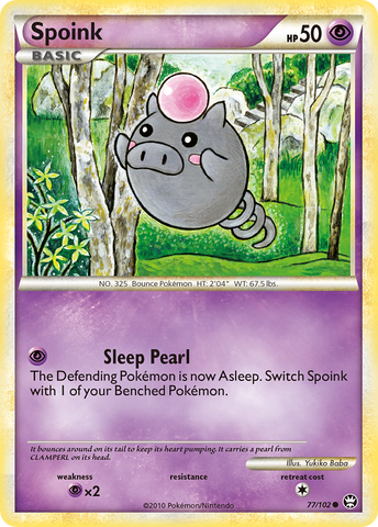 Spoink (77/102) [HeartGold & SoulSilver: Triumphant] - Destination Retro